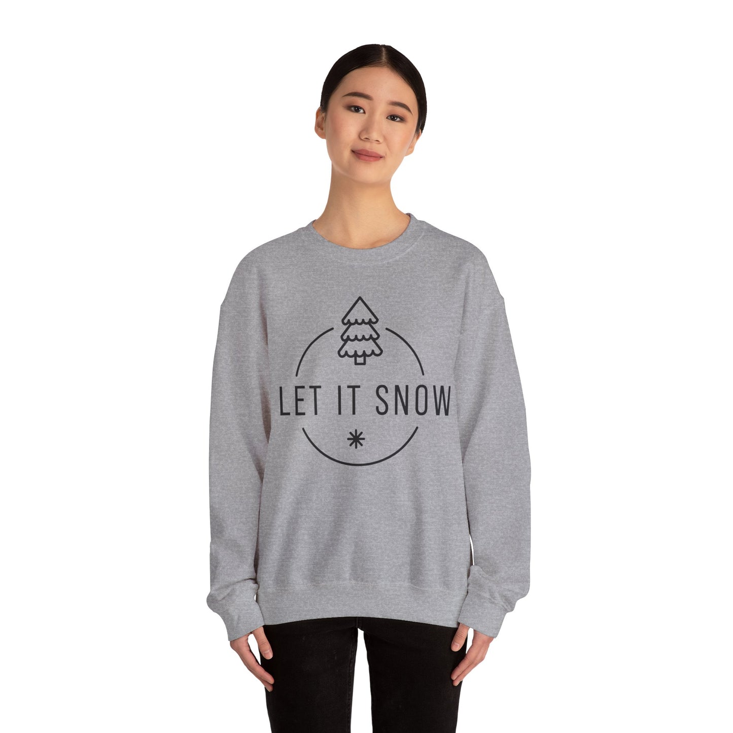 Unisex Heavy Blend™ Crewneck Sweatshirt - Let It Snow - Cozy Holiday Apparel