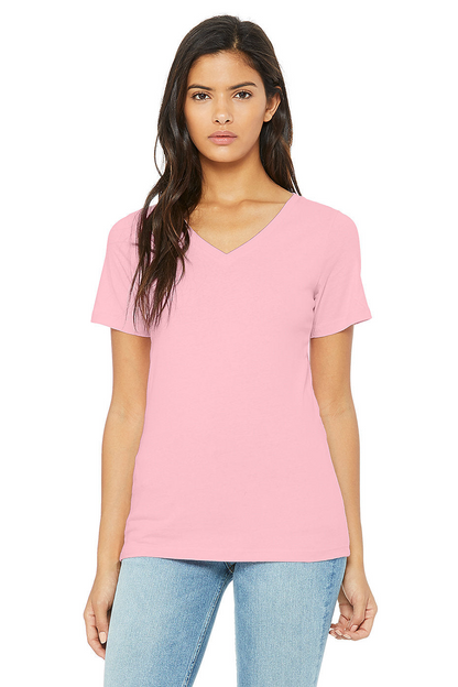 Bella Canvas 6405 Women's Relaxed Short Sleeve V-Neck Tee (S-XL)