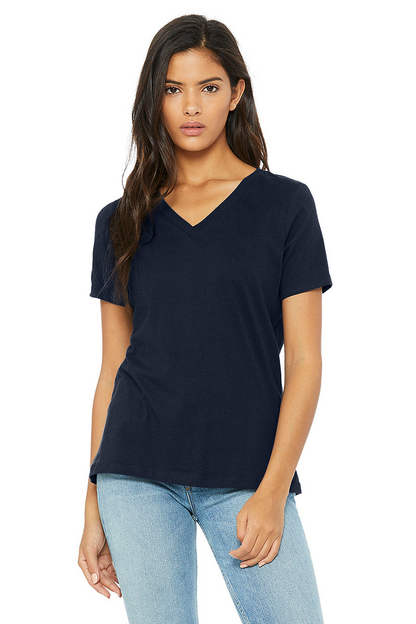 Bella Canvas 6405 Women's Relaxed Short Sleeve V-Neck Tee (S-XL)