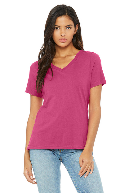 Bella Canvas 6405 Women's Relaxed Short Sleeve V-Neck Tee (S-XL)