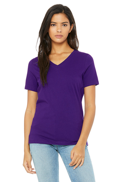 Bella Canvas 6405 Women's Relaxed Short Sleeve V-Neck Tee (S-XL)