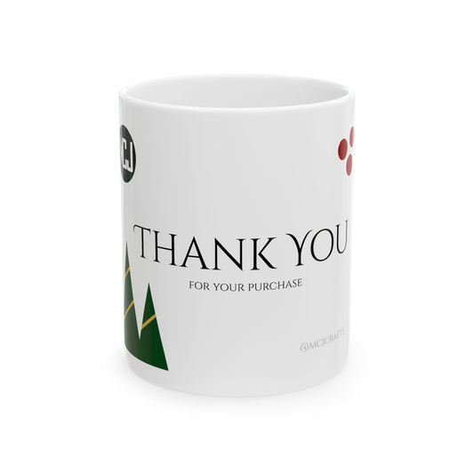 Thank You Ceramic Mug - 11oz & 15oz Coffee Cup for Gifts and Home Use