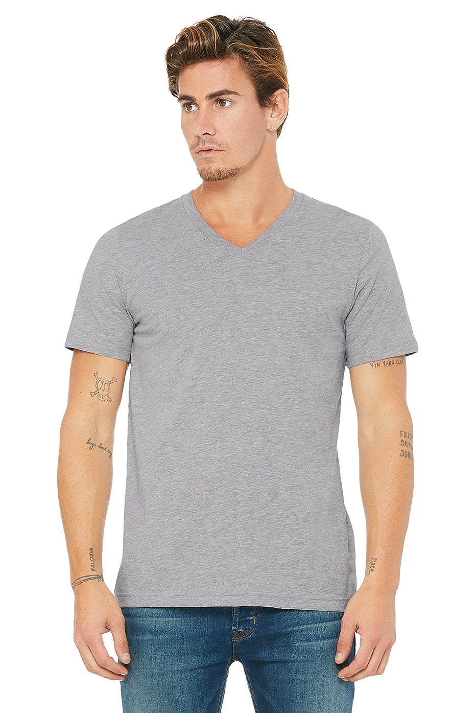 Bella Canvas 3005 Unisex Jersey Short Sleeve V-Neck Tee (XS-XL)