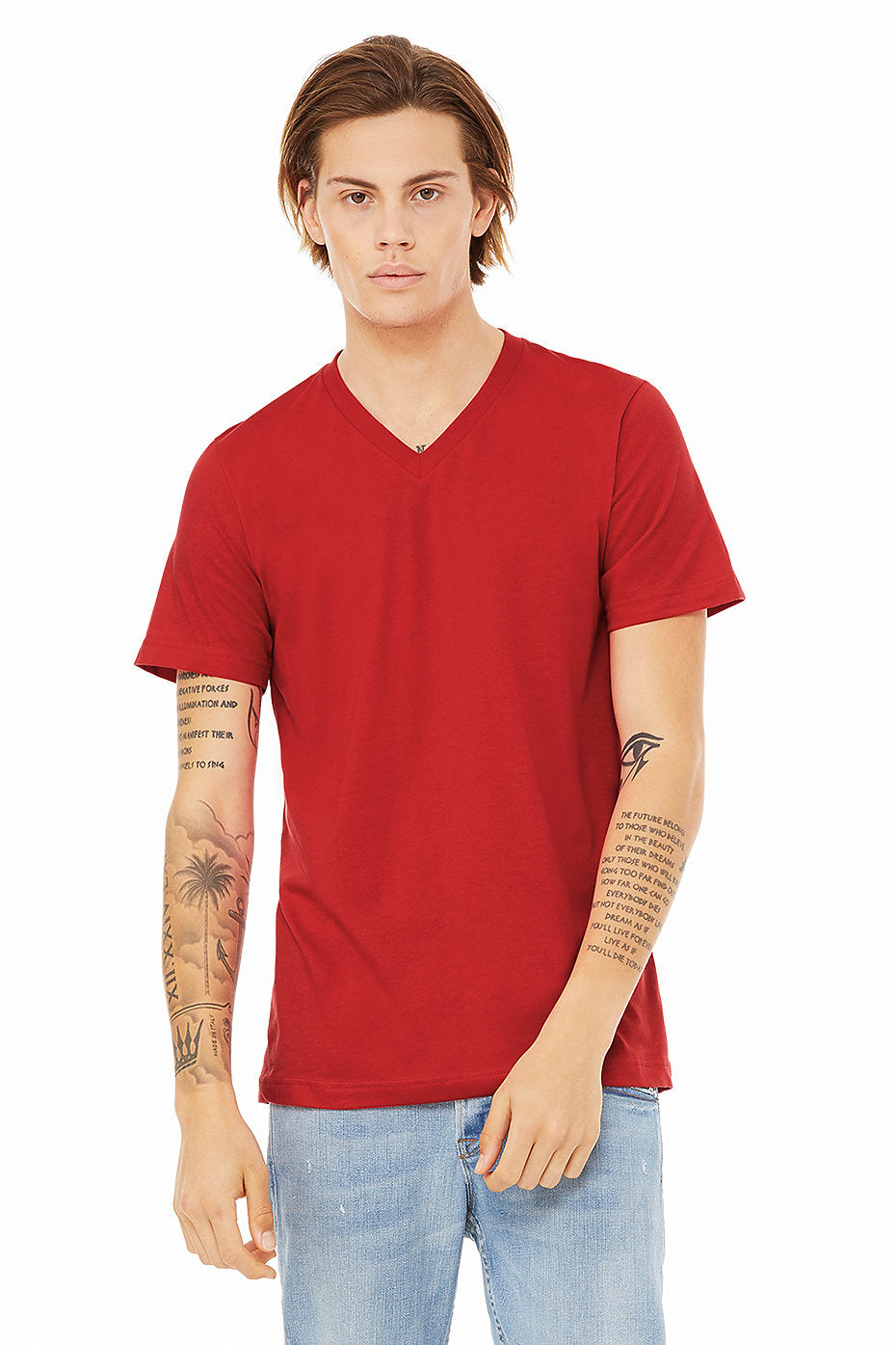 Bella Canvas 3005 Unisex Jersey Short Sleeve V-Neck Tee (XS-XL)