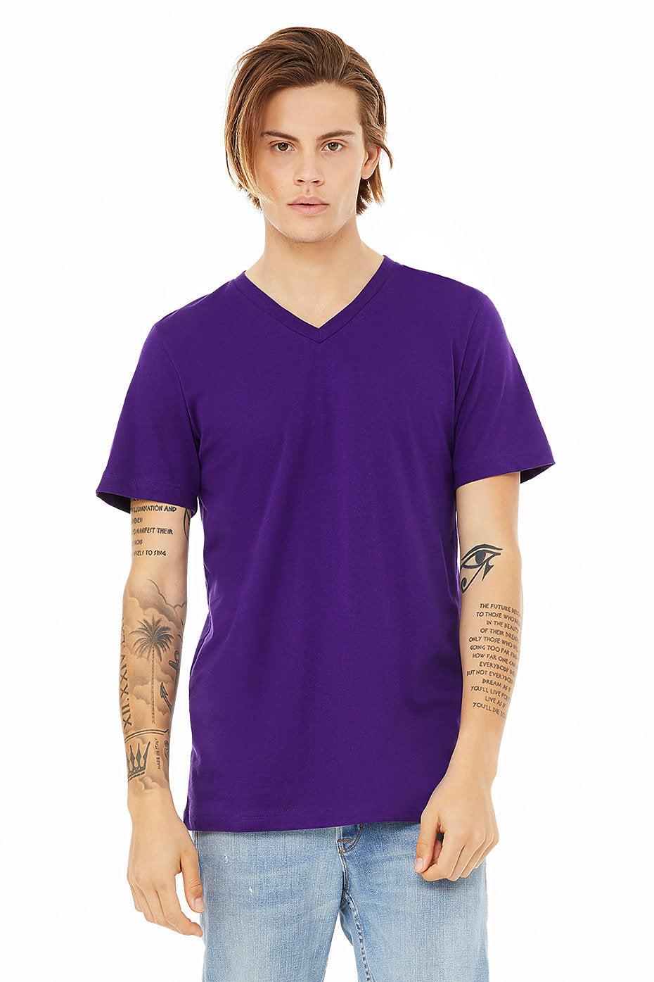 Bella Canvas 3005 Unisex Jersey Short Sleeve V-Neck Tee (XS-XL)