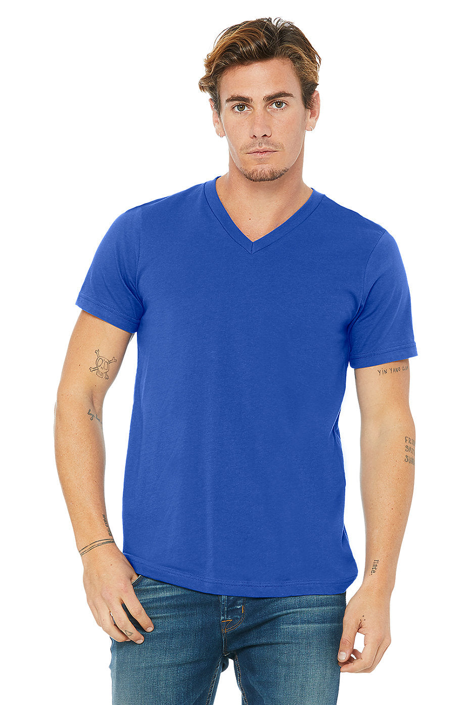 Bella Canvas 3005 Unisex Jersey Short Sleeve V-Neck Tee (XS-XL)